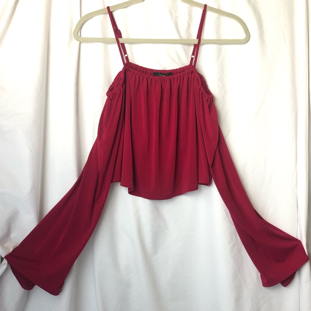 Spaghetti Strap- Off The Shoulder Long Bell Sleeve